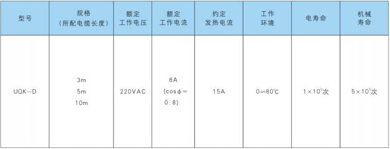 UQK-D液位浮動(dòng)開(kāi)關(guān)規(guī)格
